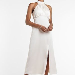 SATIN HALTER MAXI DRESS